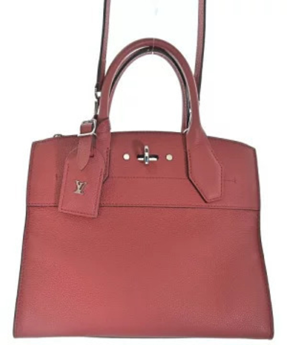 Louis Vuitton City Steamer handbag structured silhouette Red